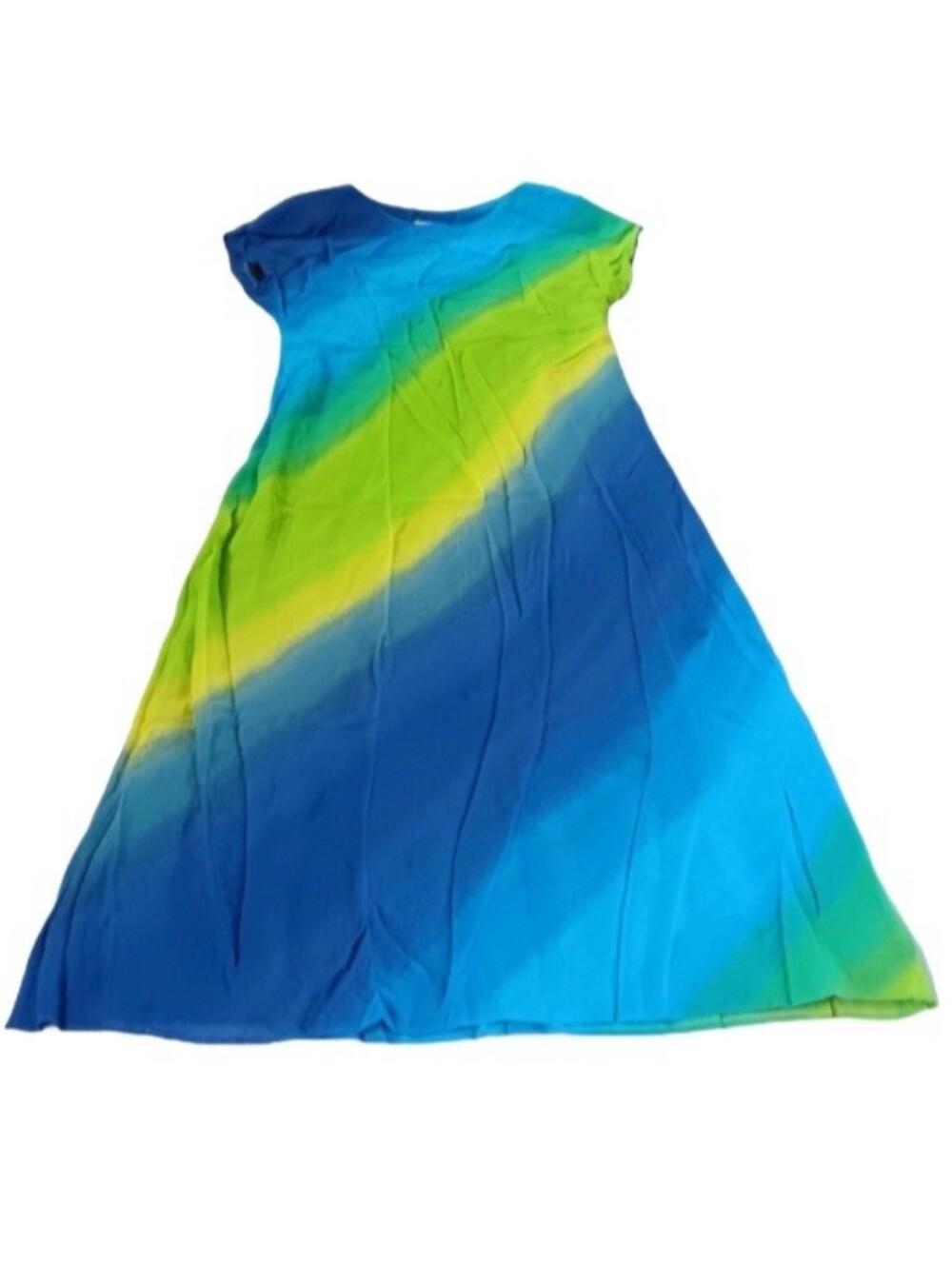 NWT R.J. Collection By Chelsea Rousso Maxi Shift Dress | Blue- Green - Picture 11 of 12